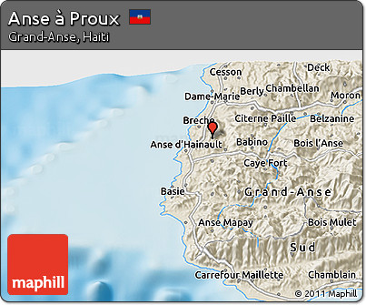 Shaded Relief 3D Map of Anse à Proux