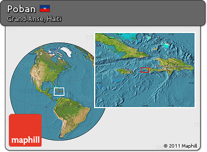 Satellite Location Map of Poban