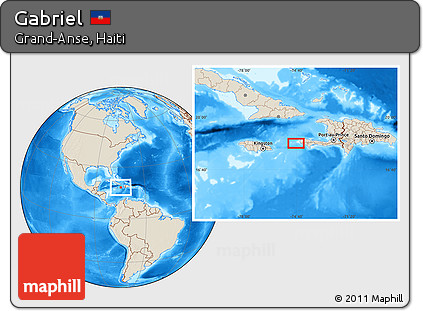 Shaded Relief Location Map of Gabriel