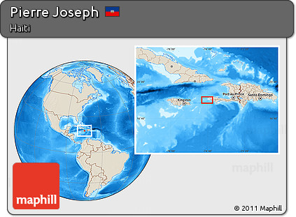 Shaded Relief Location Map of Pierre Joseph