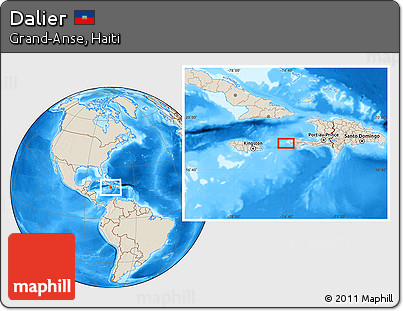 Shaded Relief Location Map of Dalier