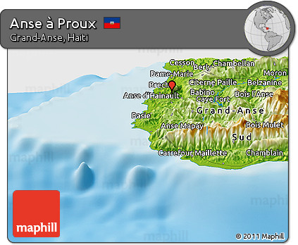 Physical Panoramic Map of Anse à Proux