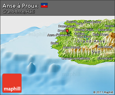 Physical Panoramic Map of Anse à Proux