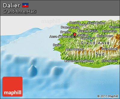 Physical Panoramic Map of Dalier