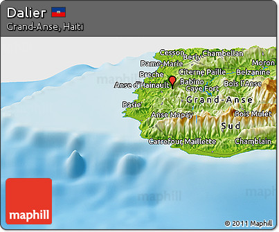 Physical Panoramic Map of Dalier
