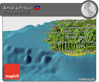 Satellite Panoramic Map of Anse à Proux