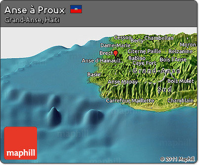 Satellite Panoramic Map of Anse à Proux