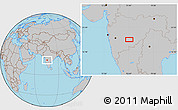 Gray Location Map of the area around 18° 21' 26" N, 75° 43' 29" E