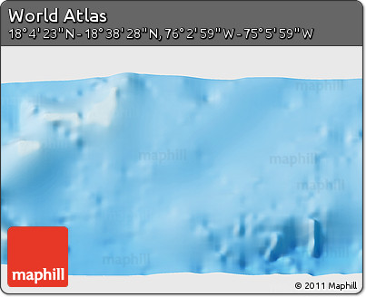 Physical 3D Map of the Area around 18° 21' 26" N, 75° 34' 29" W