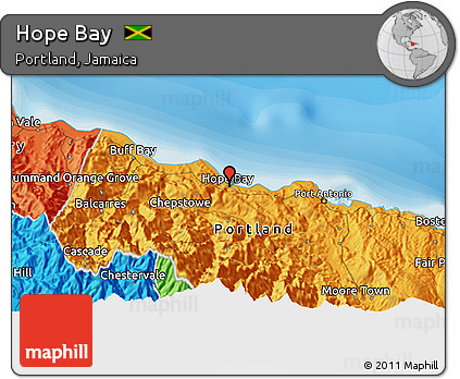 Political 3D Map of Hope Bay