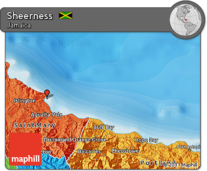Political 3D Map of Sheerness