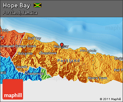 Political 3D Map of Hope Bay