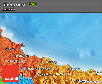 Political 3D Map of Sheerness
