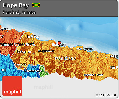 Political 3D Map of Hope Bay