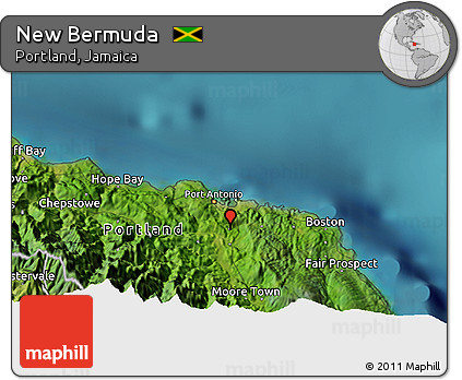 Satellite 3D Map of New Bermuda