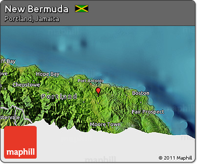 Satellite 3D Map of New Bermuda
