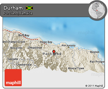 Shaded Relief 3D Map of Durham