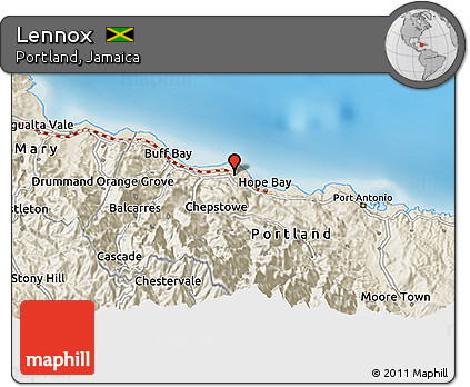 Shaded Relief 3D Map of Lennox