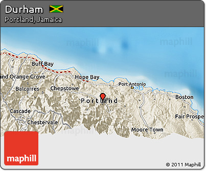 Shaded Relief 3D Map of Durham