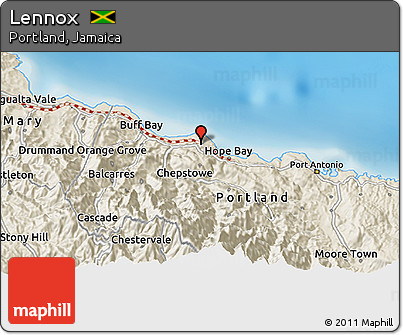 Shaded Relief 3D Map of Lennox