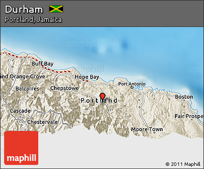 Shaded Relief 3D Map of Durham