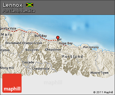 Shaded Relief 3D Map of Lennox
