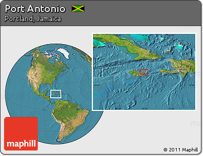 Satellite Location Map of Port Antonio