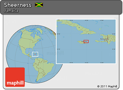 Savanna Style Location Map of Sheerness