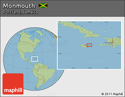 Savanna Style Location Map of Monmouth