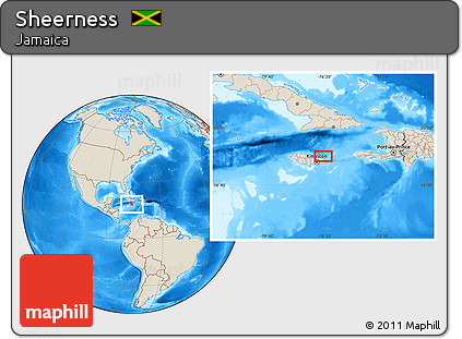 Shaded Relief Location Map of Sheerness