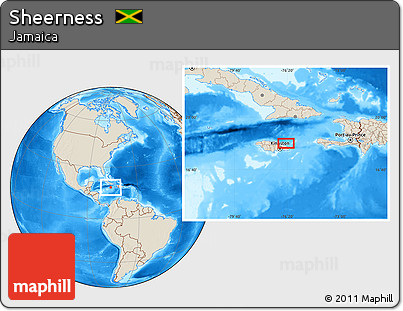 Shaded Relief Location Map of Sheerness