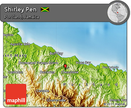 Physical Map of Shirley Pen