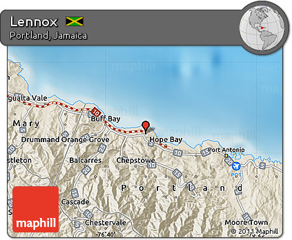 Shaded Relief Map of Lennox