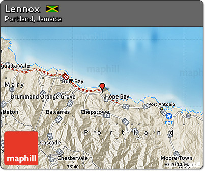 Shaded Relief Map of Lennox