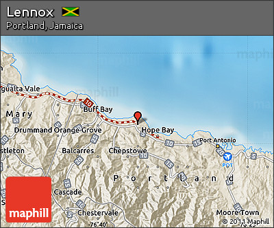 Shaded Relief Map of Lennox