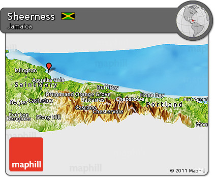 Physical Panoramic Map of Sheerness
