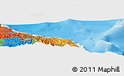 Political Panoramic Map of the area around 18° 21' 26" N, 76° 25' 30" W