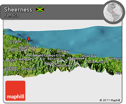 Satellite Panoramic Map of Sheerness