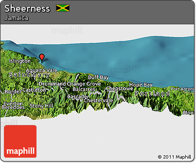 Satellite Panoramic Map of Sheerness
