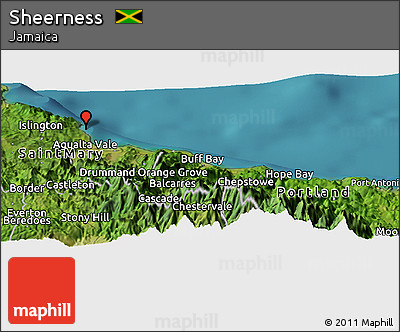 Satellite Panoramic Map of Sheerness