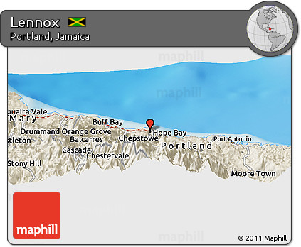 Shaded Relief Panoramic Map of Lennox