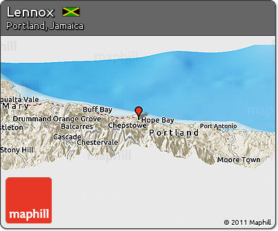 Shaded Relief Panoramic Map of Lennox