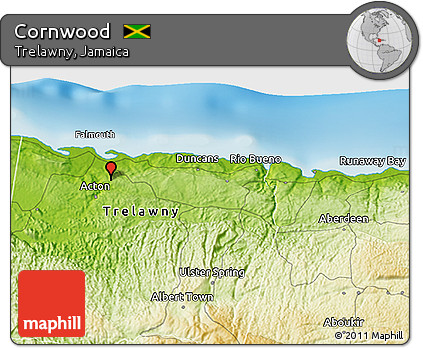 Physical 3D Map of Cornwood
