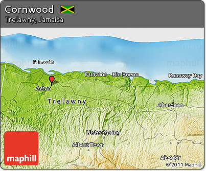 Physical 3D Map of Cornwood