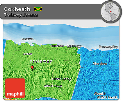 Political 3D Map of Coxheath