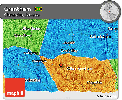 Political 3D Map of Grantham