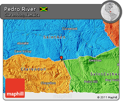 Political 3D Map of Pedro River