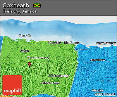 Political 3D Map of Coxheath
