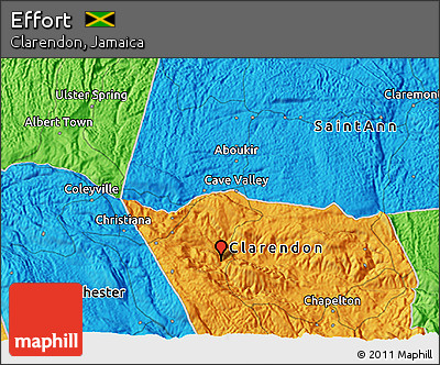 Political 3D Map of Effort