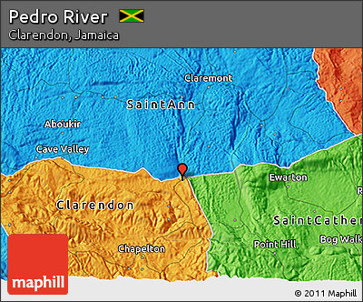 Political 3D Map of Pedro River